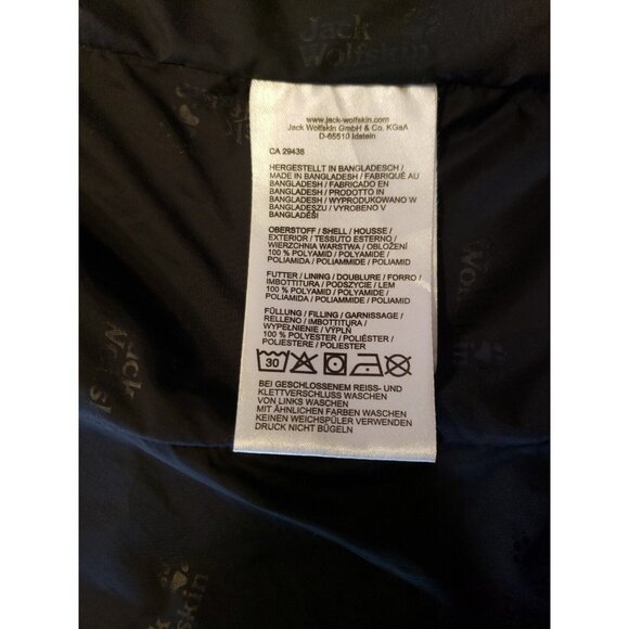 Jack Wolfskin Puffer Vest Womens L Black Hooded Sleeveless Jacket Microguard - Picture 14 of 15